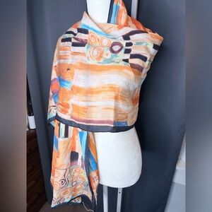 Cocoon house Gustav Klimt 100% silk Colorful Abstract Patterned Scarf